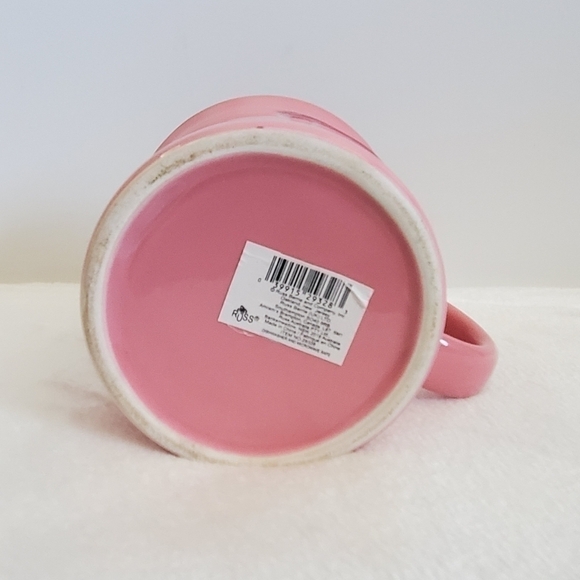 Russ Monogram Initial Embossed S Mauve Pink Coffee Cup Mug 12 Oz NWT - Picture 8 of 9